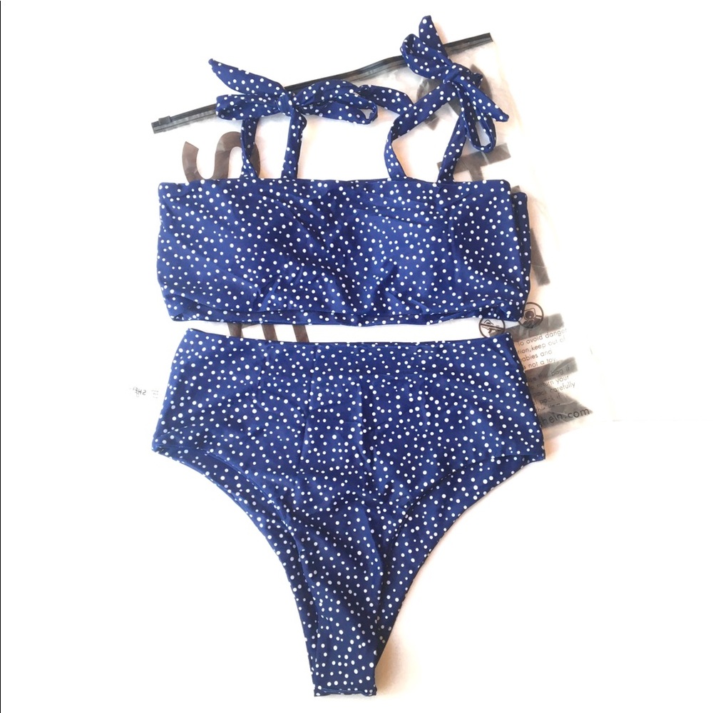 Shein Polka Dot High Waist Bikini Swimsuit NEW 👙 - Picture 1 of 3